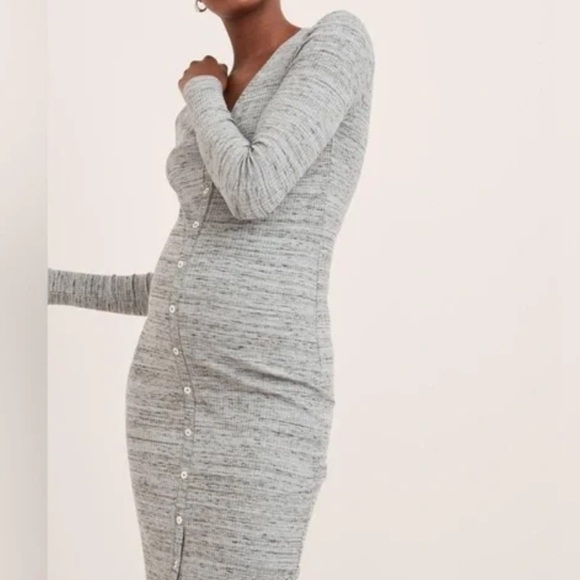 Hatch Harper Cardigan Maxi Dress, Gray Sz Sm - Picture 3 of 6